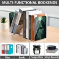 thumbnail image 4 of Wobogo The Midnight Crow Acrylic Bookends Clear L-Shaped Book Holder with Non-Slip Pads for Books Files Magazines CD DVD 5.4×4.1×8.1in, 4 of 6