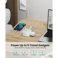 thumbnail image 2 of ORICO 5-in-1 Travel Power Strip Flat Plug Extension Cord Power Strip 2 Outlets 3 USB Charger Safety Protection for Cruise, 2 of 9