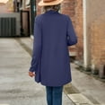 thumbnail image 5 of VSSSJ Women's Long Sleeve Cardigan Casual Open Front Drape Cardigan Lightweight Duster Irregular Hem Cardigans Tops Dark Blue S, 5 of 8