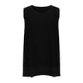 thumbnail image 4 of GaThRRgYP Spring Tops for Women 2025,Summer Shirts for Women Short Sleeve,Women's Summer Casual Solid Color Round Neck Sleeveless Tops Loose Blouses, 4 of 6