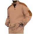 thumbnail image 3 of VBTAPA Oversized Knit Sweatshirt for Men Soft Cotton Knitted Long Sleeve Henley Sweatshirts Big and Tall Casual Stylish Sweaters Khaki L, 3 of 8