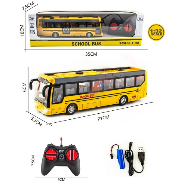 Coche de control remoto de carga, autobús de control remoto, autobús escolar, autobús turístico, coche de juguete para niños