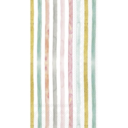 IHR Ideal Home Range Dinner Napkins Disposable 3-Ply Paper Hand Towels, 8.5" x 4.5", Flamingo Fever Stripe (Rose), 16-Count