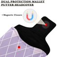 thumbnail image 3 of Haosy Purple Block Golf Mallet Putter Cover Strong Magnetic Leather Golf Club Headcover Closure, 3 of 7