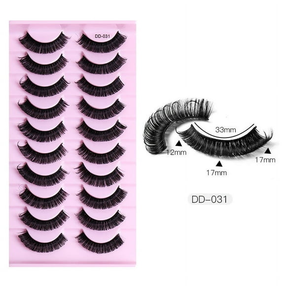 Pack de Pestañas 3D Esponjosas y Ligeras, 10 Pares con Banda Transparente para una Belleza Diaria sin Esfuerzo