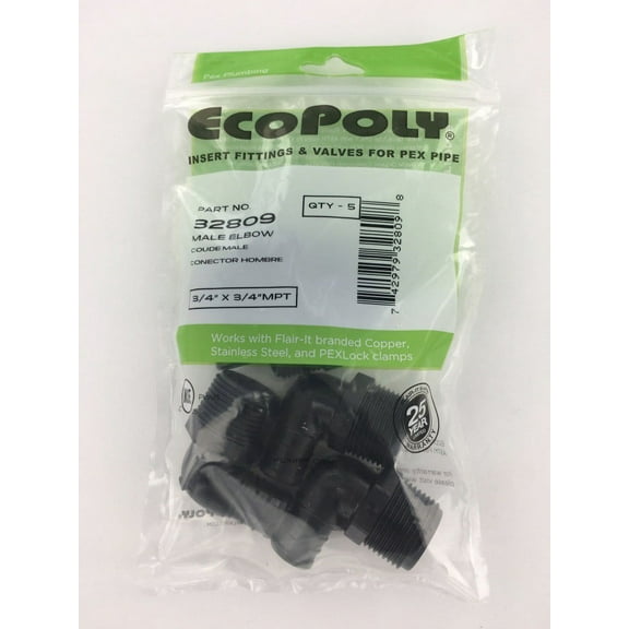 PEX Male Elbow 3/4" x 3/4" MPT 5-Pack