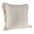 thumbnail image 5 of Woven Paths Solid Woven Throw Pillow with Fringe, Ivory, 20" x 20", 5 of 8