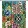 thumbnail image 4 of Boho Flower Shower Curtain for Bathroom Colorful Floral Tropical Plants Waterproof Polyester Shower Curtains Bohemian Abstract Artistic Home Decorative Shower Curtain with Hooks, 36x72 Inch, 4 of 6