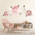 thumbnail image 6 of Wallpaper Peel and Stick Promotion Sale! Nomeni Floral Peonies Wall Decal Peony Bouquet Flowers Removable Peel and Stick Wall Sticker, Home Decor Clearance Sale White, 6 of 7