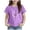 Purple, variant on Girls' Short Sleeve Shirts Kids Crewneck T-Shirts Solid Color Summer Tops Basic Tees Toddler Cute Clothes 1-2 Years Pink
