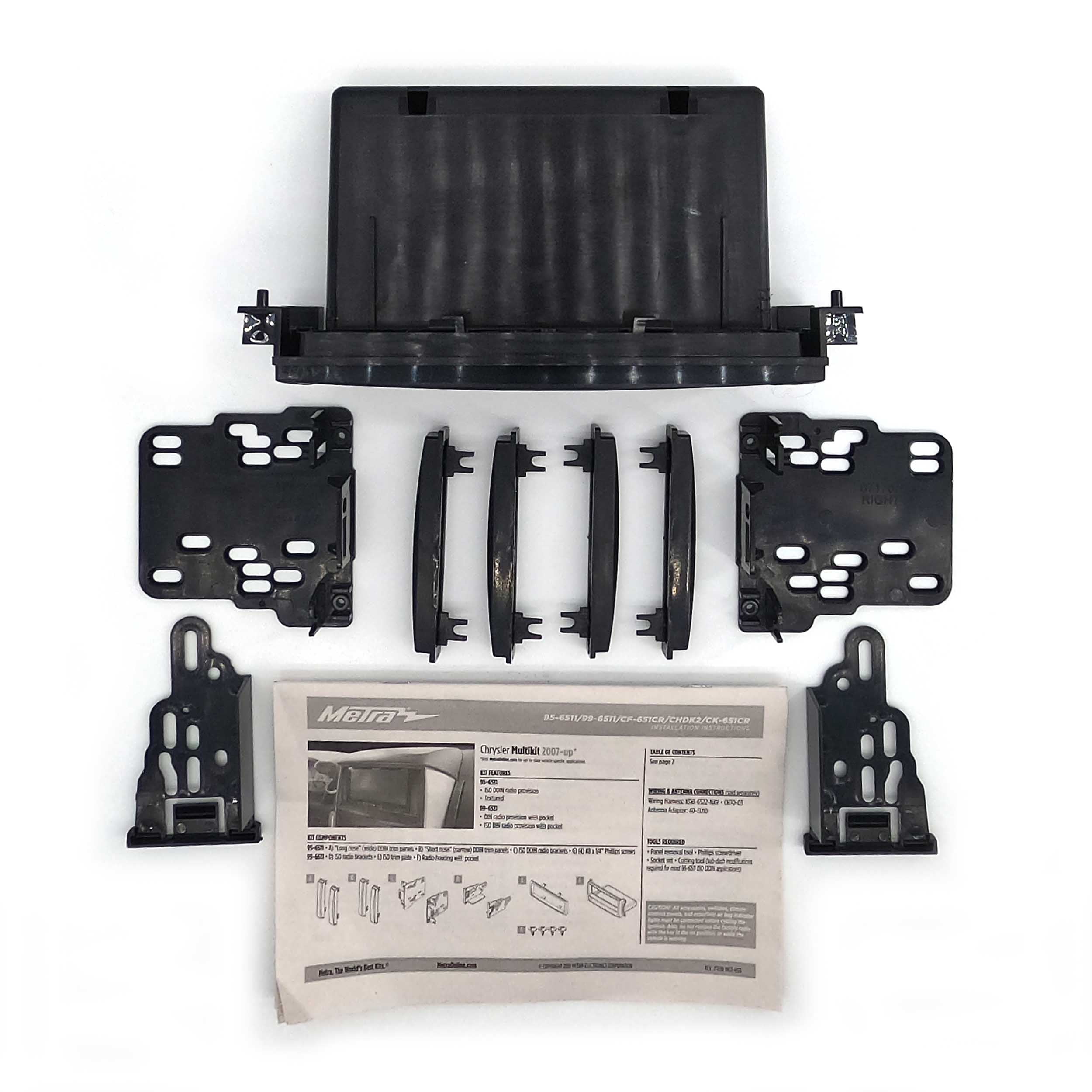 New Metra WM-651CR Aftermarket DIN/ Double DIN Radio Installation Kit for 07-19 Chrysler models in Black