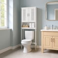 thumbnail image 1 of VASAGLE Bathroom Space Saver Cabinet, over-The-Toilet Storage Unit, 4-Tier Adjustable Shelf Organizer, Adjustable Bottom Bar, White, 1 of 9