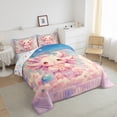 thumbnail image 2 of jejeloiu Kawaii Axolotl Bedding Comforter Set,Ocean Sealife Twin Comforter Sets,Pink Cartoon Salamander Bedding Set,Microfiber Room Decoration Reversible,2-Piece, 2 of 7