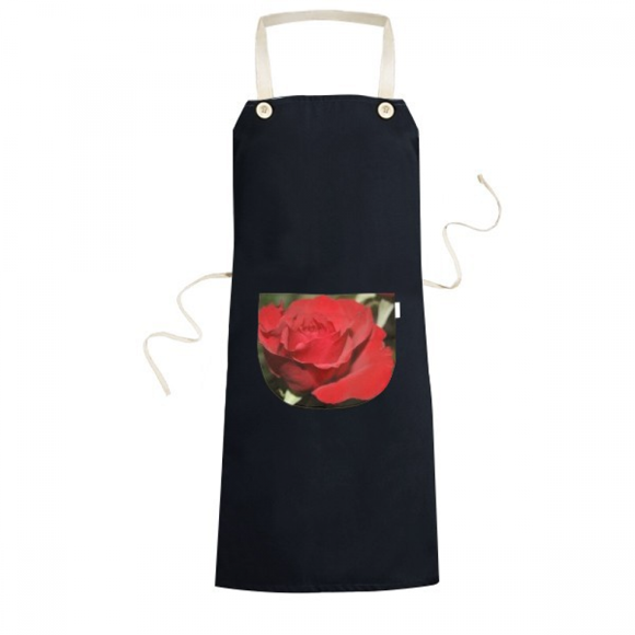 Red Big-sized Roses Flowers Apron Bib Sarong Cooking Baking Kitchen Pocket Pinafore