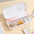 thumbnail image 6 of SLYNSHome Plastic Pencils Case Double Layer Large Capacity Pencil Box,White Hard Pen Case with Snap-tight Lid for Office Supplies Storage Organizer, 6 of 6