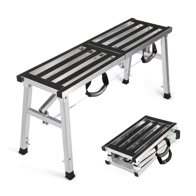Plataforma de trabajo plegable GMGSPT de 400 libras de capacidad, 19-27 cm de altura
