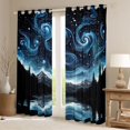 thumbnail image 2 of Homewish Ngalaxy Starry Sky Black Out Curtains,Natural Scenery Curtains Pack of 2 (42x63 Each),Oil Painting Artistic Bedroom Curtains For Girls Boys,Breathable Home Decor, 2 of 6