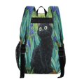 thumbnail image 3 of PVC Transparent Backpacks Clear Backpack for Travel and Outings Black Cat and Irises, 3 of 7