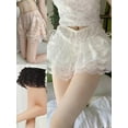 thumbnail image 5 of Baby Sweetie Women's Lace Shorts Elastic Band Layered Ruffle Bow Decor Summer Beach Shorts, 5 of 6