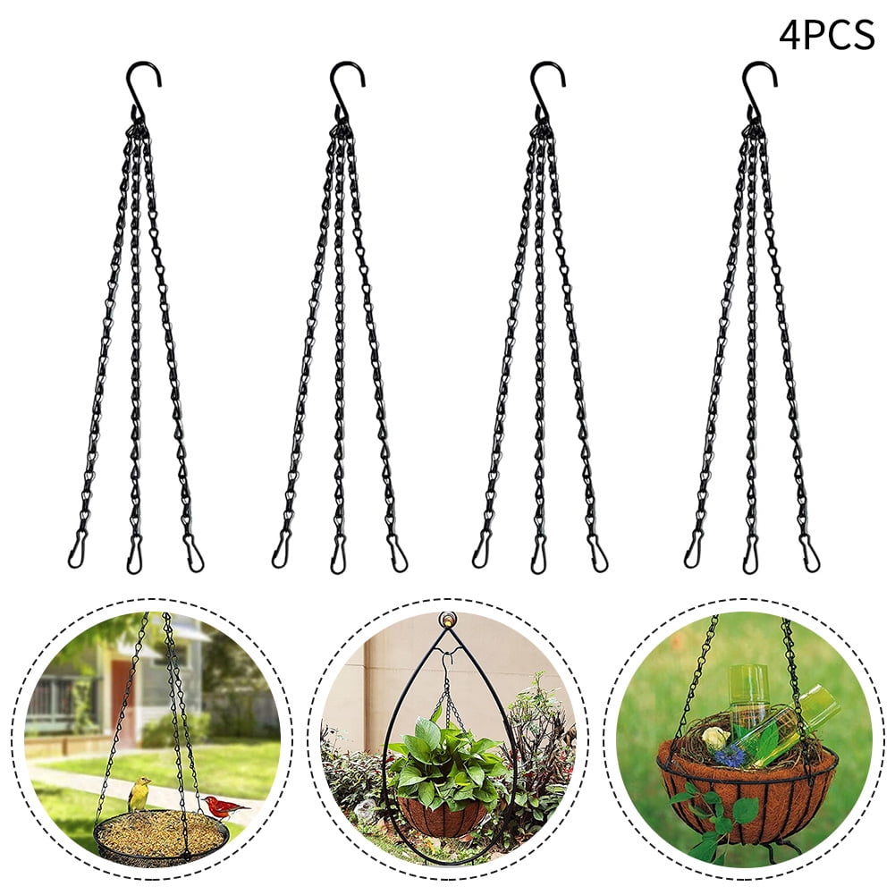 Goodhd 4Pack Hanging Flower Basket Chain Plant Pot Hanger Planter