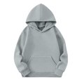 thumbnail image 5 of Abcomgle Hoodie for Girls 4-16 Cute Plain Hooded Sweatshirts for Girls Preppy Long Sleeve Girls Pullover Top Lightweight Winter Sweaters for Girls 10-12 with Pocket, 5 of 5