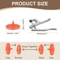 thumbnail image 2 of Uxcell Plastic Snaps Fasteners with Snap Pliers, 100 Set T8 Round Resin No-Sew Button Snap Fasteners Kit Watermelon Red, 2 of 7