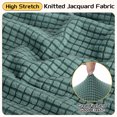 thumbnail image 4 of Funda de otomana cuadrada, funda de otomana jacquard con fondo elástico para sala de estar (Verde, tamaño pequeño), 4 of 7