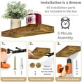 thumbnail image 2 of Sorbus 16.25" Brown Rustic Floating Shelves (Set of 5) – Wall Storage for Décor, Frames, Trophies, 2 of 5