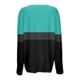thumbnail image 5 of Spring Tops For Women Summer Color Block V Neck Long Sleeve Loose Casual Fashion St Patricks Day Shirt Underwear Sportwear,Green,XXL, 5 of 5