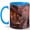 Blue, variant on Pink Blossom Cafe Street 11oz Ceramic Mug, Romantic Spring City Coffee Cup