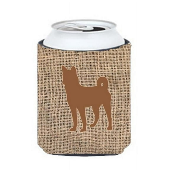 Basenji Burlap And Brown Can Or Bottle  Hugger