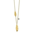 thumbnail image 2 of 14K Yellow Gold Cable Necklace with Pendants Chain Diamond and Feathers 18 inch 6 mm, 2 of 2