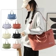 thumbnail image 3 of Bolso de mano de gran capacidad, bolso de hombro, bolso de mano informal de moda para mujer, color sólido, 3 of 6