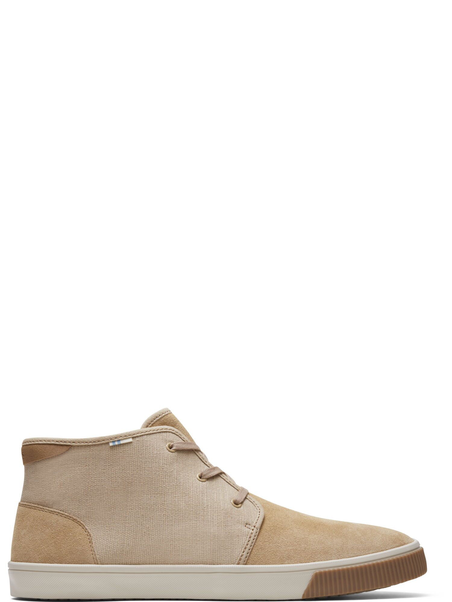 TOMS Men's Tan Suede and Heritage Canvas Carlo Mid Sneakers 
