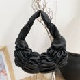 thumbnail image 2 of Bolsos casuales coreanos de media luna para mujer, bolsos y carteras de diseñador de lujo, novedad de 2024, en PU, bordados, fruncidos en los hombros bajo el brazo, 2 of 5