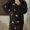 Black, variant on Ruimatai Women's Winter Star Print Fleece Pajama Set Warm Comfortable Home Sleepwear Loungewear Soft Coral Flannel Nightwear Blue