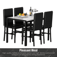 thumbnail image 6 of Dining Room Table Set for 4, Kitchen Table Set with 4 Upholstery Chairs, Modern Faux Marble Top Finish Dining Set for Bar, Breakfast Nook, Black, 6 of 8