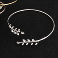 thumbnail image 3 of Olive Leaf Branch Wire Bangle Adjustable Open Cuff Bracelet for Women, 3 of 3