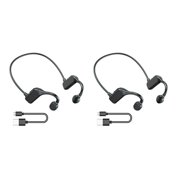 Bearachild Auricular compatible con Bluetooth Auriculares impermeables con banda para el cuello de conducción ósea Negro 2Conjunto