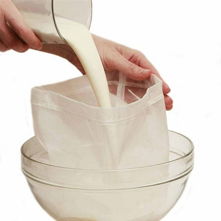 

2 pcs Premium Fine Mesh Food Grade Nut Milk Bag for Almond Milk/Soy Milk - Fine Mesh Nylon Cheesecloth & Cold Brew Coffee Filter 7.9 x 11.9