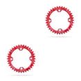 thumbnail image 3 of Eigraketly Juego de cadenas de bicicleta AM / XC, rueda de cadena de bicicleta redonda, placa de diente de aleación de aluminio reemplazable, Rojo 36T 2piezas, 3 of 6
