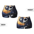 thumbnail image 6 of Workout Shorts Women, Halloween Starry Night Pumpkin Biker Shorts for Women Running Gym Spandex Shorts Tummy Control, 6 of 8