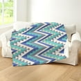 thumbnail image 5 of CafePress - Blue Native Pattern - Sherpa Fleece Throw Blanket 60" x 50", 5 of 5