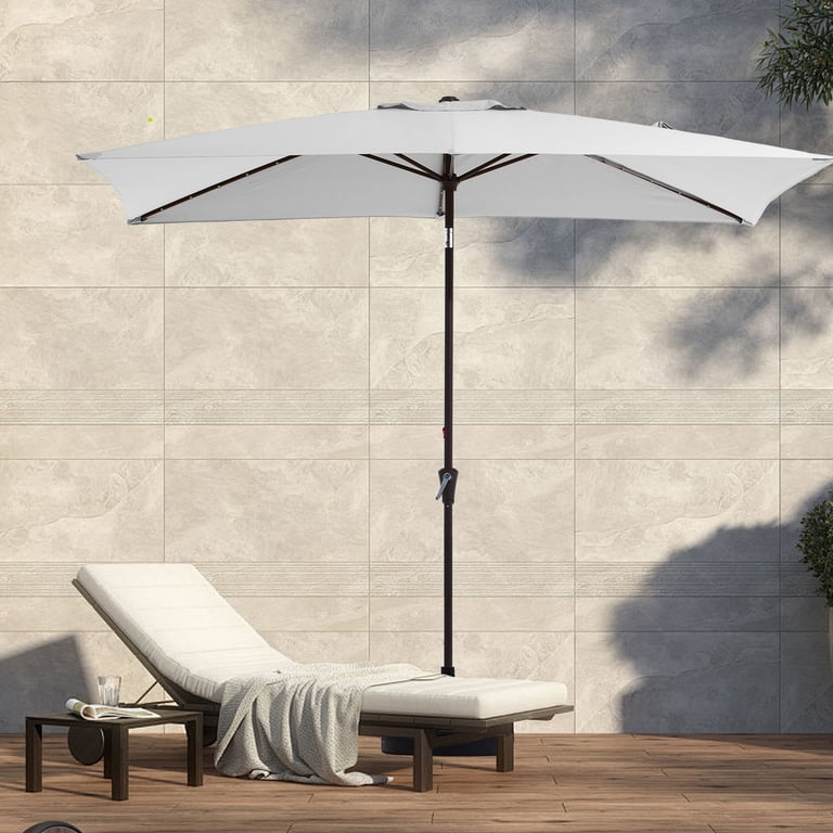 6.5 x 10 Ft Rectangular Patio Umbrella with Solar Lights photo 5