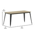 thumbnail image 6 of Flash Furniture Declan Commercial Indoor/Outdoor Dining Table with Umbrella Hole, 30" x 60" All Weather Brown Poly Resin Top and Black Steel Base, 6 of 11