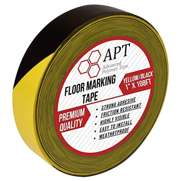 APT, Premium Vinyl Safety Marking and Dance Floor Splicing Tape, 6 mil Thick, 2" x 36 yds, White/Green, 1 Roll/Pack