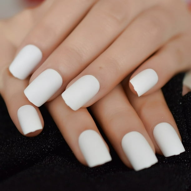 Prensa de Color desnudo Natural en las uñas, uñas postizas artificiales de mármol blanco, puntas de patrón corto brillante cuadrado con adhesivo adhesivo Tan Jianjun unisex