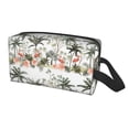 thumbnail image 2 of Goofa Flamingo Palm Trees Printed Toiletry Bag with Handle,Large Capacity Travel Makeup Cosmetic Bag for Women, Carry on Airport Airline Compliant Bag, 2 of 9