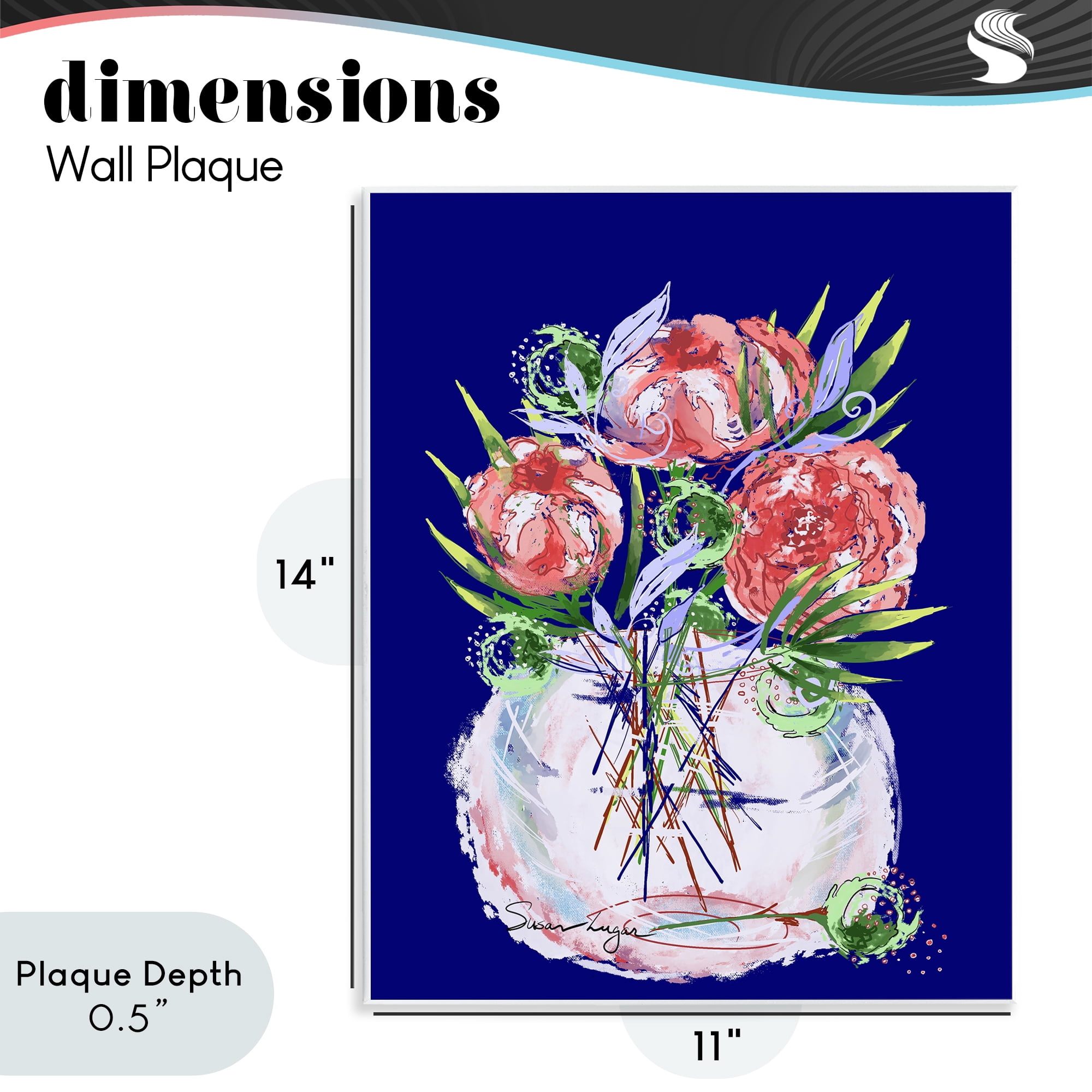 Stupell Industries Florals In Milk Glass Wall Plaque Art, design by Susan Lugar