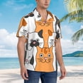 thumbnail image 3 of Honeii Funny Cats Print Men’s Hawaiian Shirt,Classic Button-Down Short Sleeve Shirt, for Beach, Vacation, and Outdoor Activities,Medium, 3 of 7